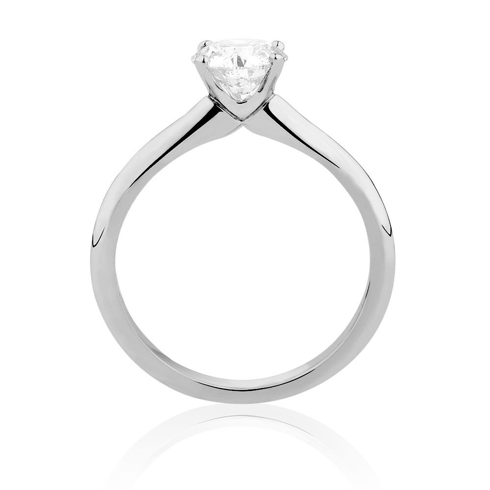 Certified Solitaire Engagement Ring with a 1 Carat TW Diamond in 14kt White Gold