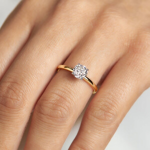 Southern Star Solitaire Engagement Ring with a 1.00 Carat TW Diamond in 18kt Yellow/ White Gold