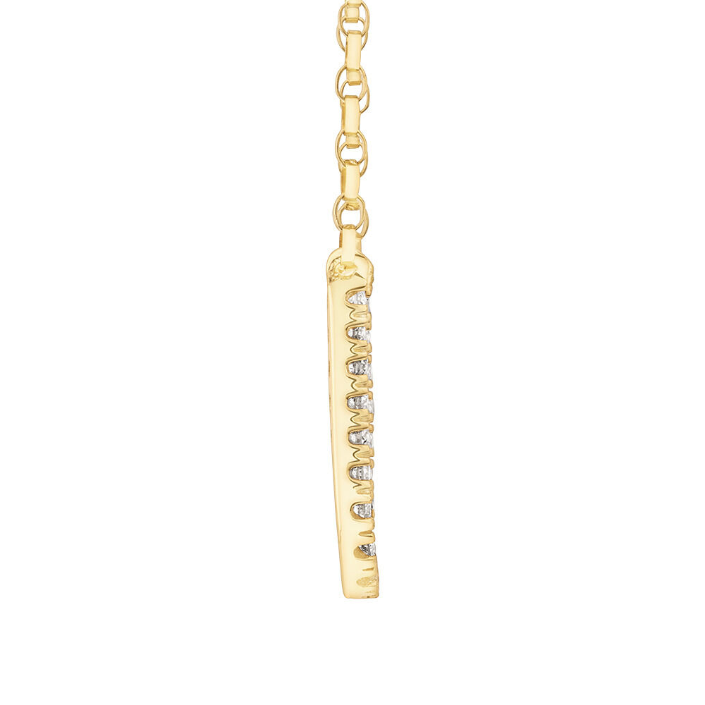 "U" Initial Necklace with 0.10 Carat TW of Diamonds in 10kt Yellow Gold