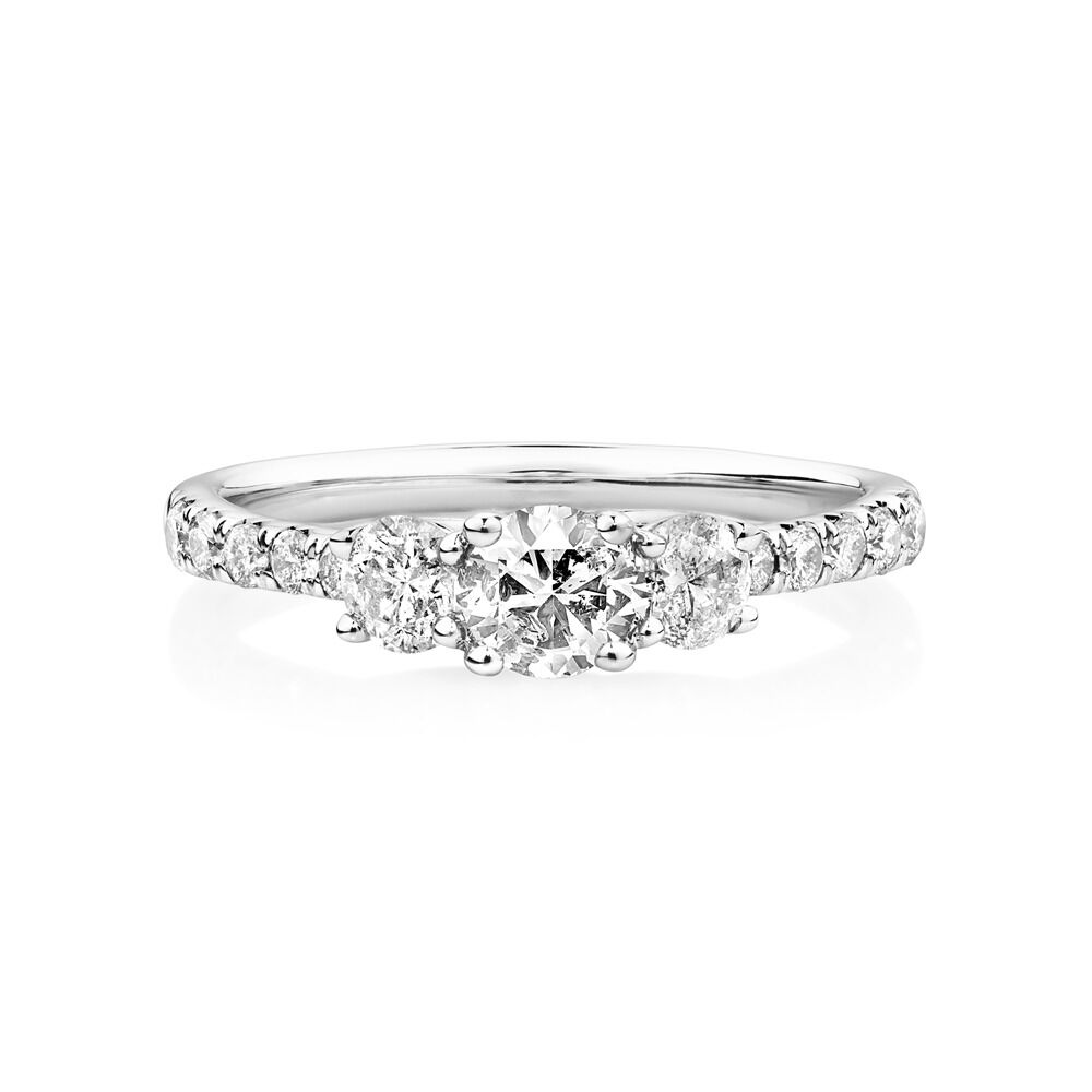 Engagement Ring with 1 Carat TW of Diamonds in 14kt White Gold
