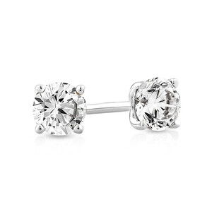 0.50 Carat TW Diamond Solitaire Stud Earrings in 18kt White Gold