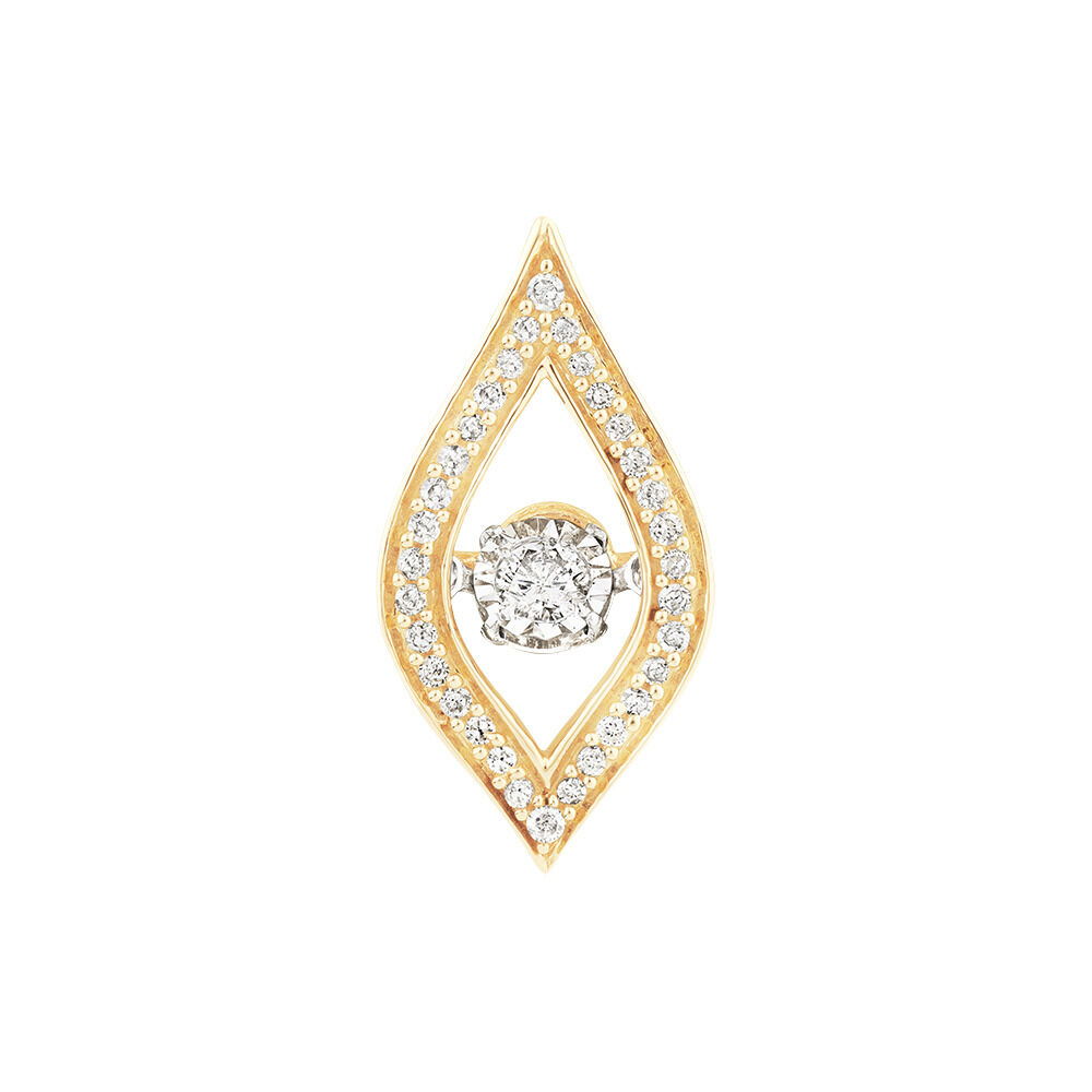 Pendentif Everlight en forme de goutte en or jaune 10 K avec diamants totalisant 0,20 ct