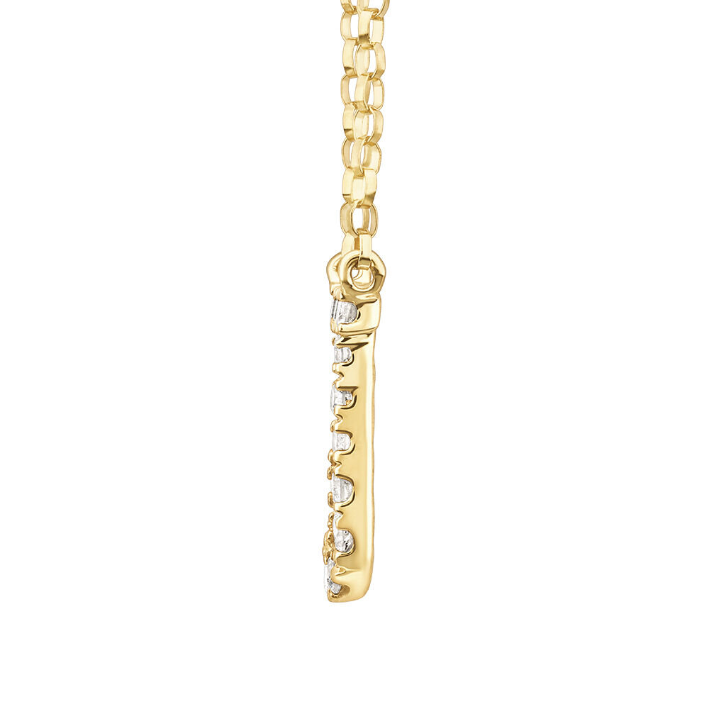 "J" Initial Necklace with 0.10 Carat TW of Diamonds in 10kt Yellow Gold