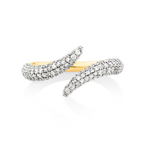 0.72 Carat TW Stardust Diamond Pave Ring in 10kt Yellow Gold.