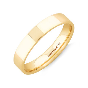 4mm Flat Wedding Band in 10kt Yellow Gold