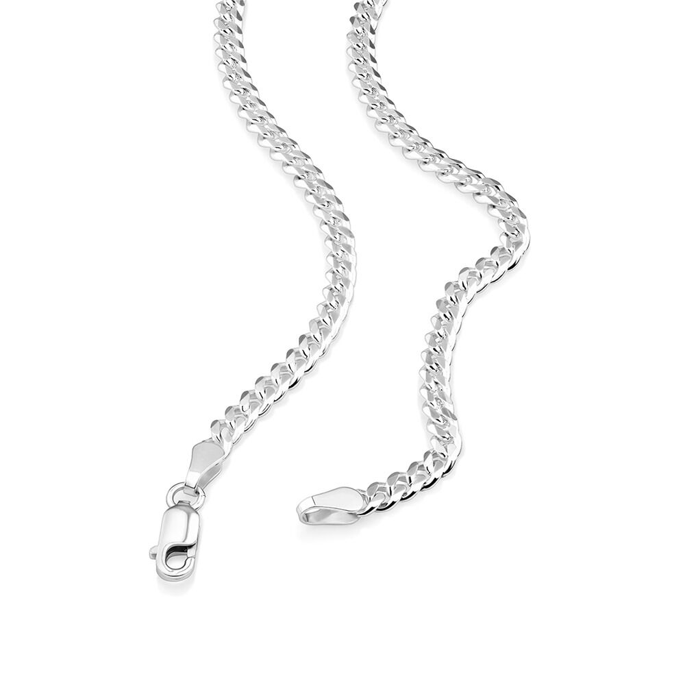 50cm (20") 3mm-3.5mm Width Curb Chain in Sterling Silver