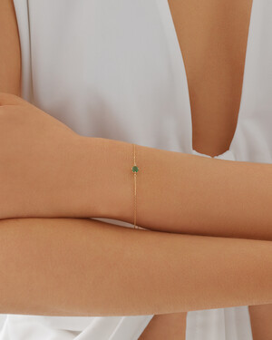 Bracelet with Emerald in 10kt Yellow Gold