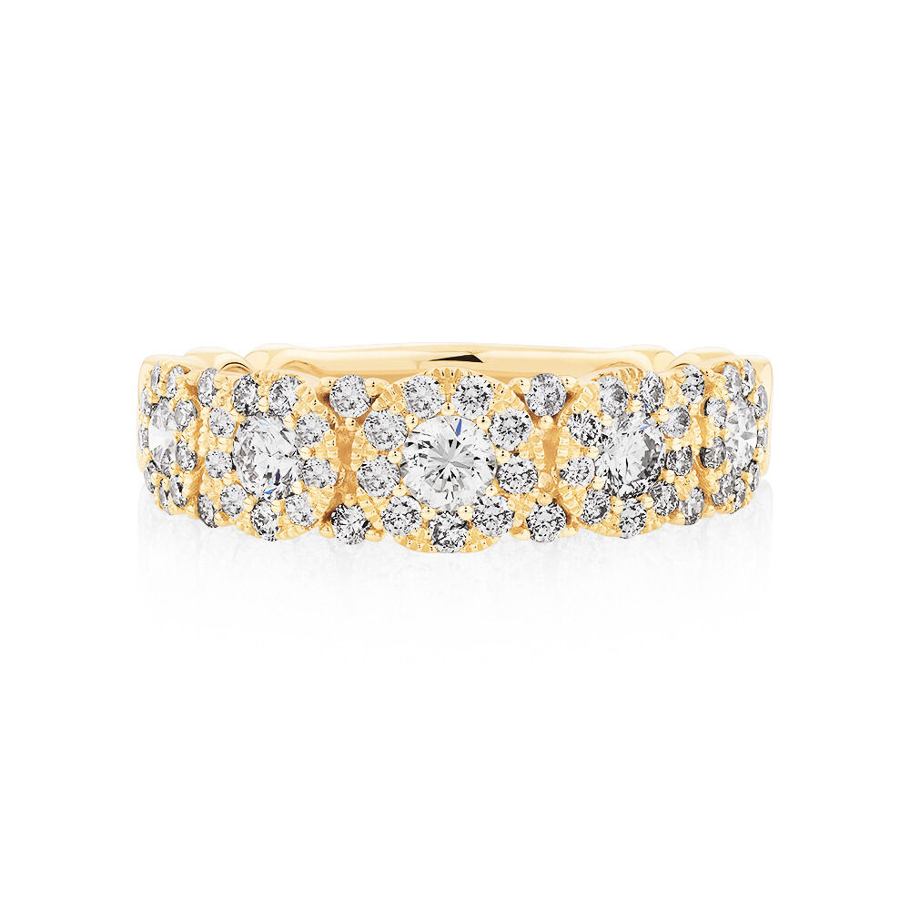 Bubble Ring with 1.00 Carat TW Diamonds in 10kt Yellow Gold