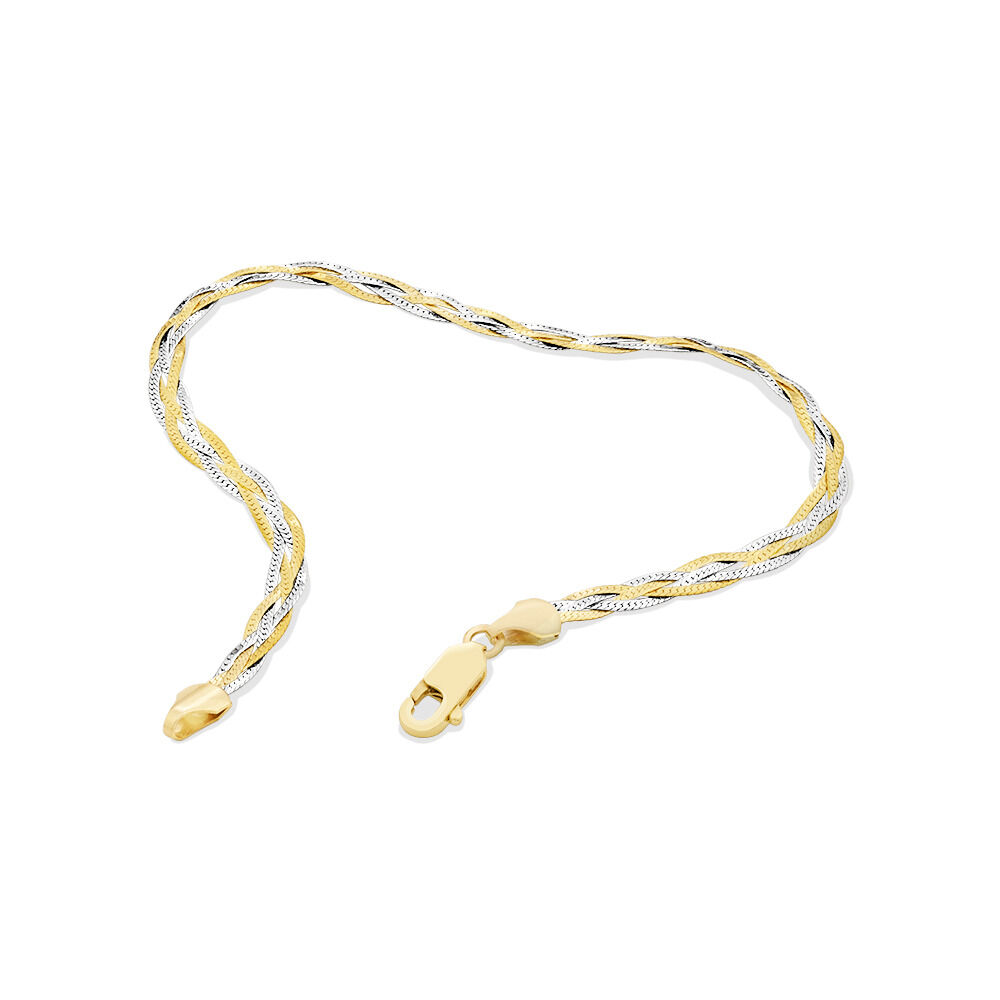 19cm (7.5") Fancy Bracelet in 10kt Yellow & White Gold