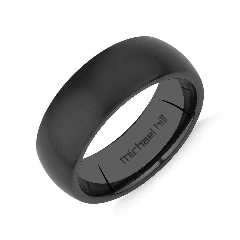 Stylish All Black Titanium Ring | The Acute | Newman Bands