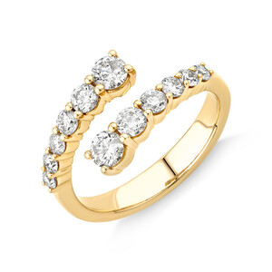 Bypass Ring with 1.00 Carat TW of Diamonds in 10kt Yellow Gold