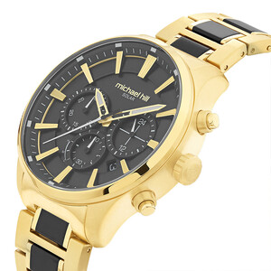 Solar Powered Men's Watch with Gold and Black Tone in Stainless Steel
