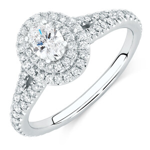 Arpeggio Diamond Engagement Ring With 0.87 Carat TW Of Diamonds In 14kt White And Rose Gold