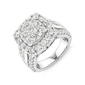 Engagement Ring with 4 Carat TW of Diamonds in 14kt White Gold