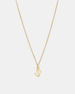 S Initial Pendant in 10kt Yellow Gold
