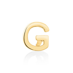 Bouton d'oreille unique à initiale G en or jaune 10 K