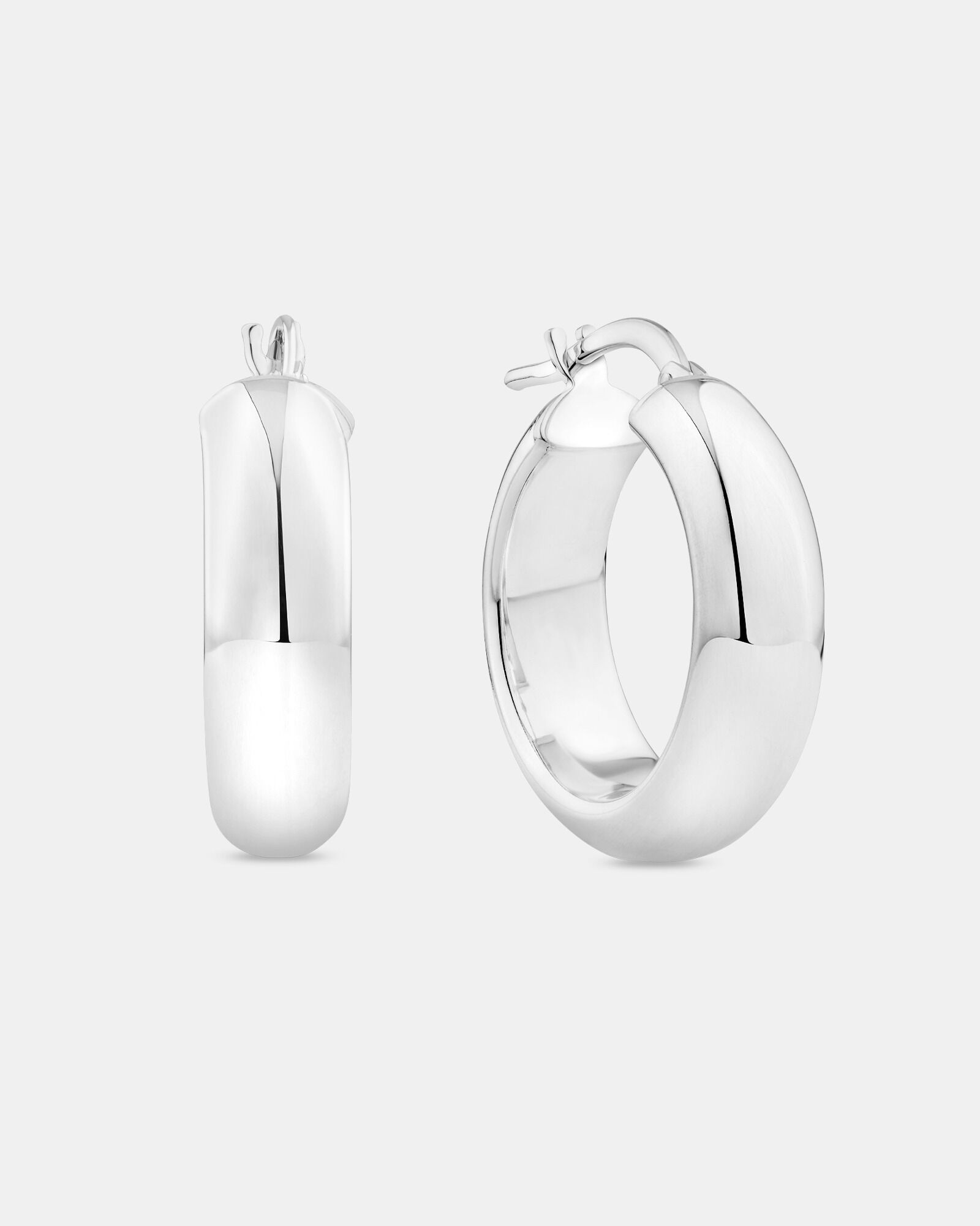 Boucles D'oreilles Créoles En Argent 925/1000 - Diamètre 5 Cm - Pour Femme - Neuf Avec étiquettes