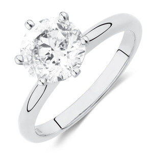 Certified Solitaire Engagement Ring with A 2 Carat TW Diamond in 18kt White Gold