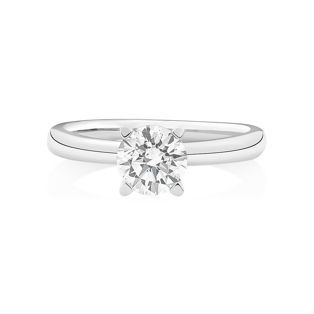 Solitaire Engagement Ring with 1 Carat TW of Diamonds in 14kt White Gold