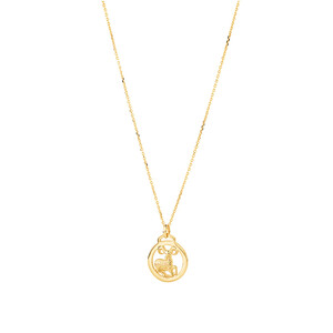 Aries Zodiac Necklace in 10kt Yellow Gold