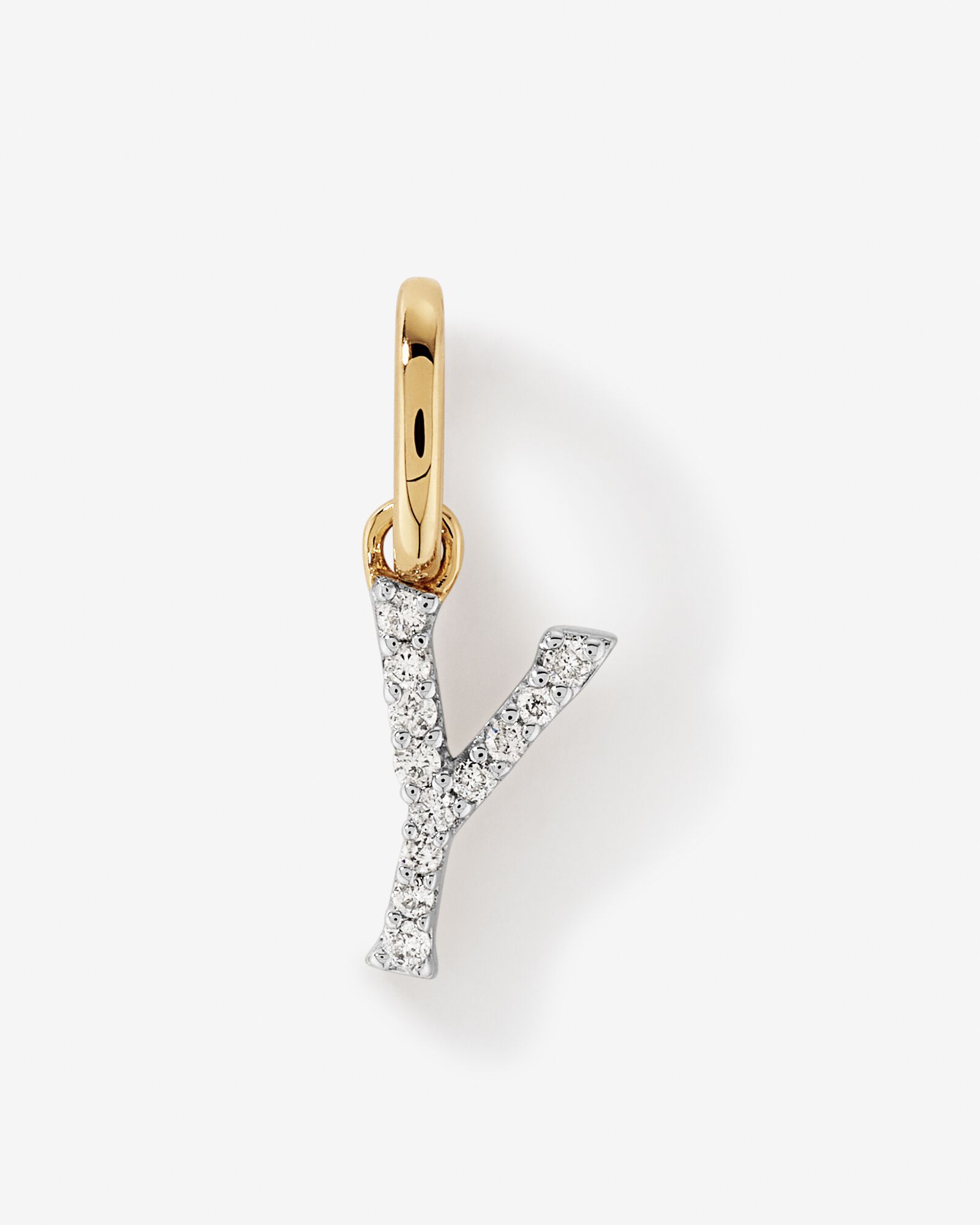 Gold and diamond initial pendant on sale