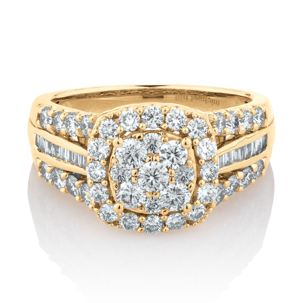 Engagement Ring with 1 1/2 Carat TW of Diamonds in 10kt Yellow Gold