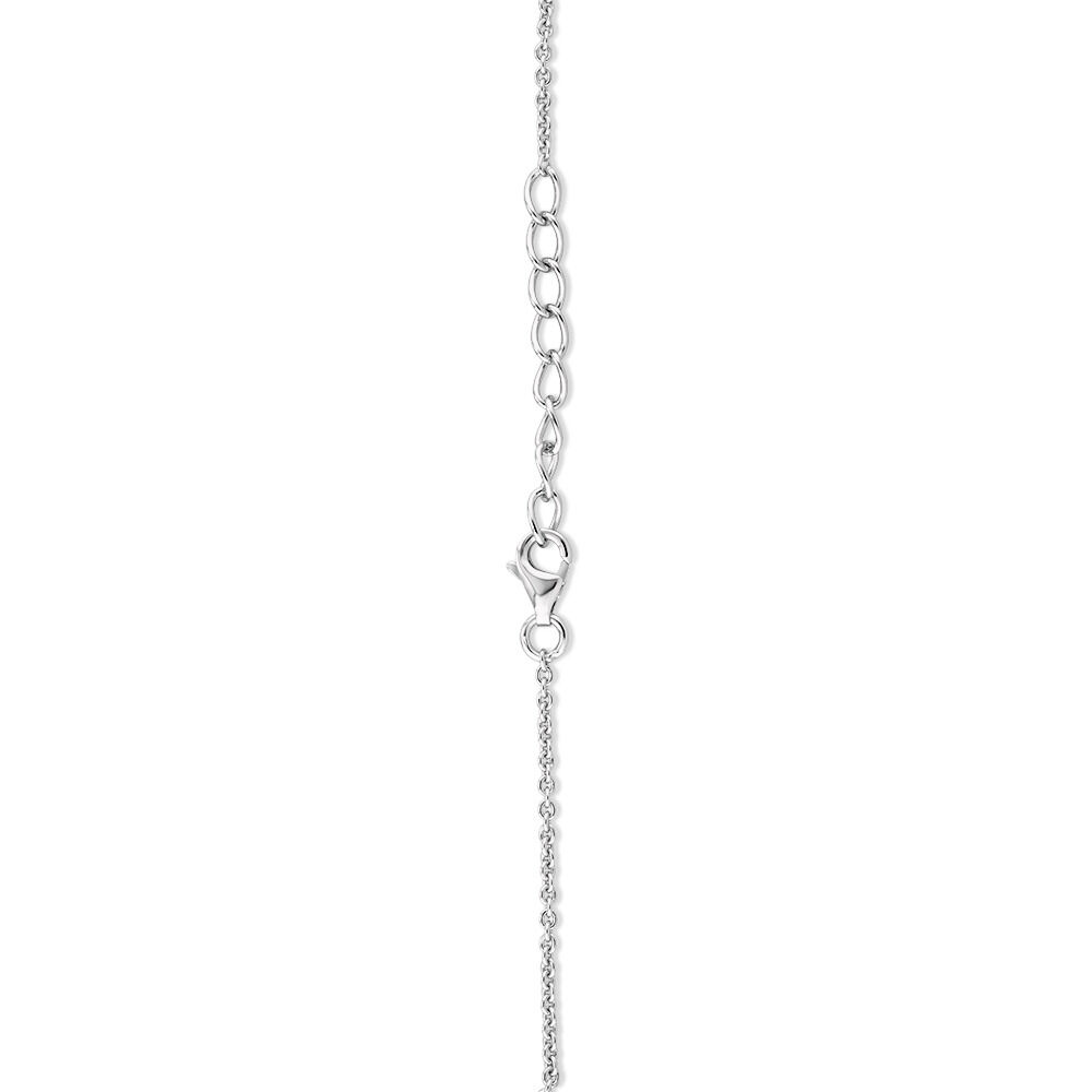 21cm (8.5") Double Heart Bracelet with White Cubic Zirconia in Sterling Silver