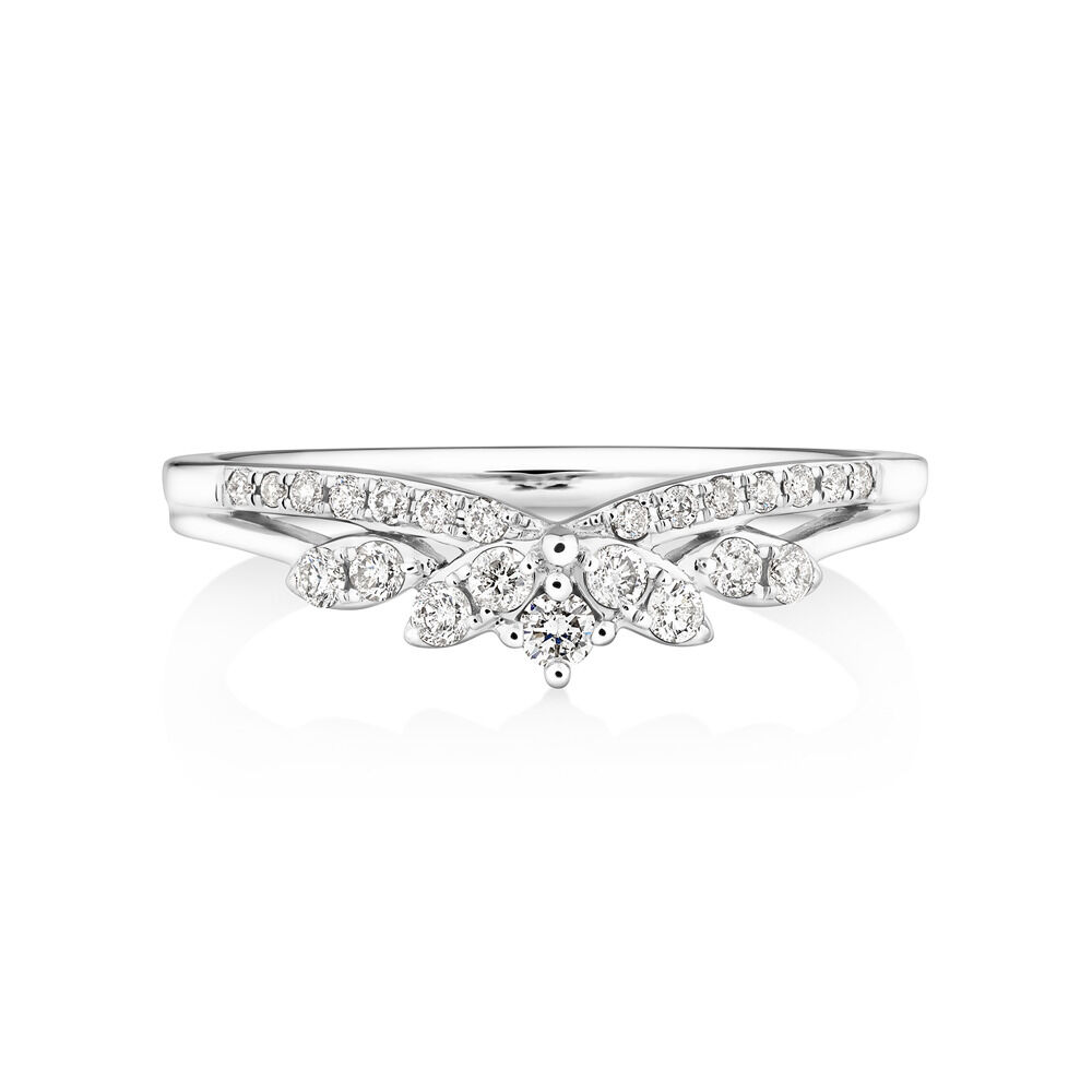 Wedding Band with 0.23 Carat TW of Diamonds in 10kt White Gold