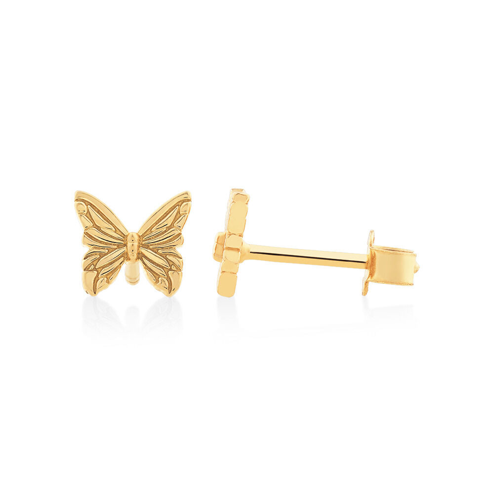 Butterfly Stud Earrings in 10kt Yellow Gold