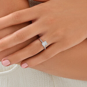 Solitaire Engagement Ring with 1.25 Carat TW of Laboratory-Grown Diamond in 14kt White Gold