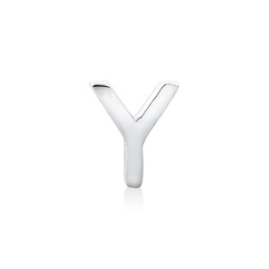 Bouton d'oreille unique à initiale « Y » en argent