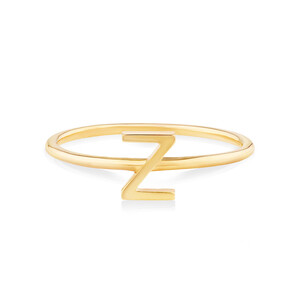 Z Initial Ring in 10kt Yellow Gold