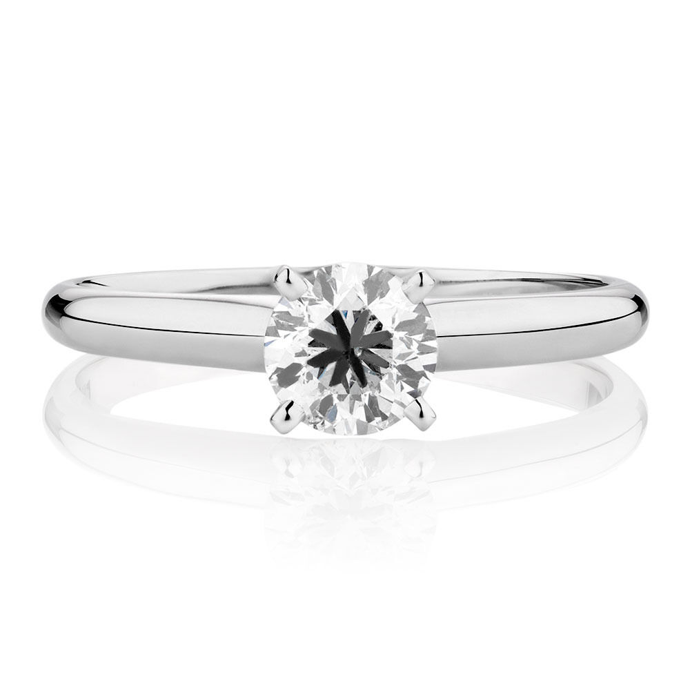 Evermore Solitaire Engagement Ring with 0.70 Carat TW Diamond in 14kt White Gold