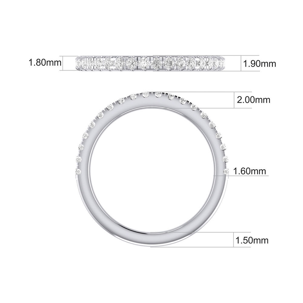 Wedding Band with 0.34 Carat TW of Diamonds in 14kt White Gold