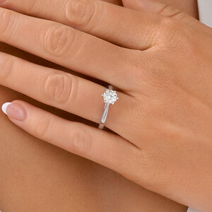 1 Carat Diamond Solitaire Ring in 10kt White Gold