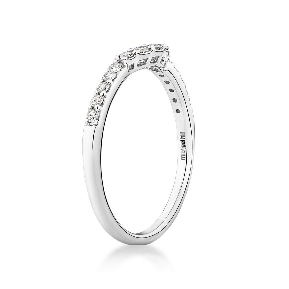 Wedding Band with 1/4 Carat TW of Diamonds in 18kt White Gold