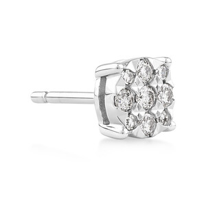 Single Solitaire Stud Earring with 0.12 Carat TW of Diamonds In 10kt White Gold
