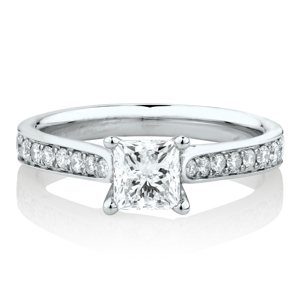 Solitaire Engagement Ring With 1 1/4 Carat TW of Diamonds In 14kt White Gold