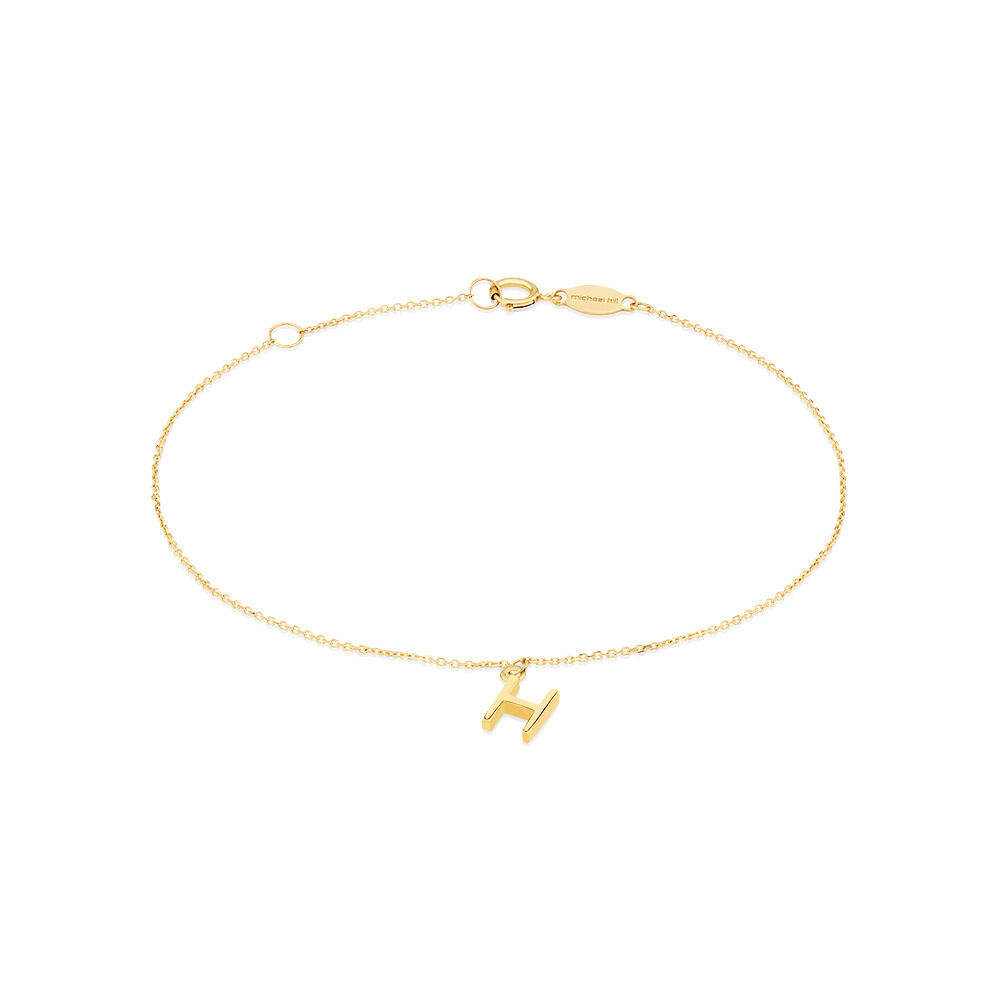 19cm (7.5") H Initial Bracelet in 10kt Yellow Gold