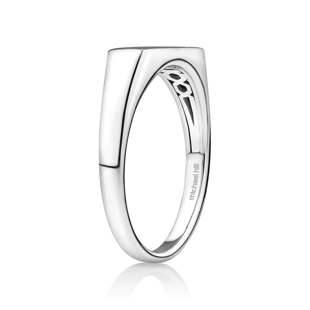 Men's Rectangle Signet Ring In Sterling Silver
