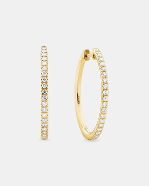 Pave Hoops with 0.35 Carat TW of Diamonds in 10kt Yellow Gold