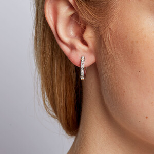 Hoop Earrings with 1/3 Carat TW of Diamonds in 10kt White Gold