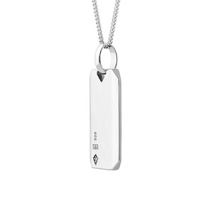 Dog Tag with Diamonds in Sterling Silver