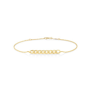 19cm (7.5") Curb Bar Bracelet in 10kt Yellow Gold