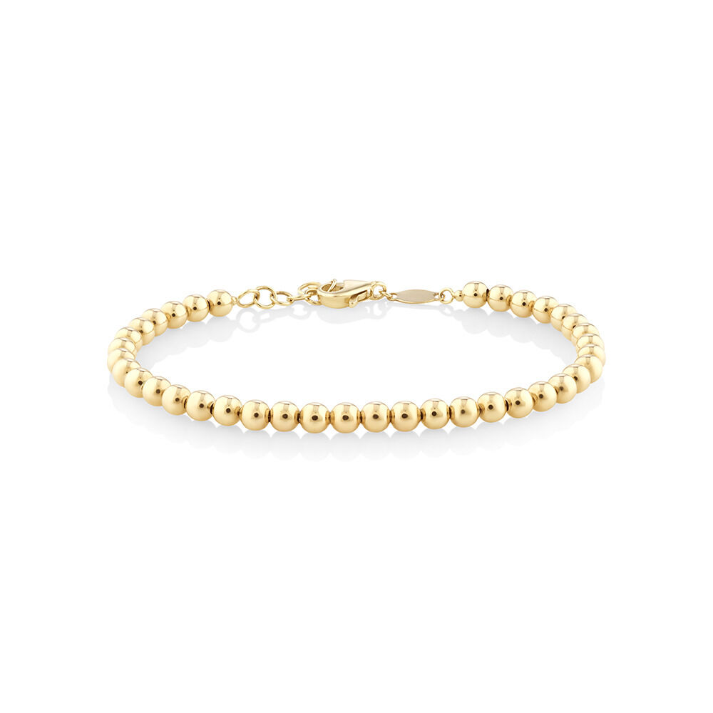 Bracelet de 19 cm en or jaune 10 K avec perles