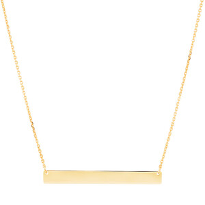 Engravable Bar Necklace in 10kt Yellow Gold