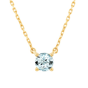 Necklace with Aquamarine in 10kt Yellow Gold