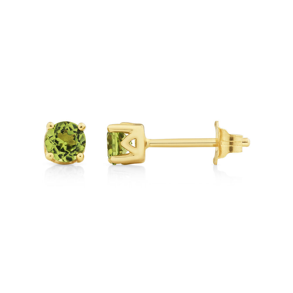 Stud Earrings with Peridot in 10kt Yellow Gold