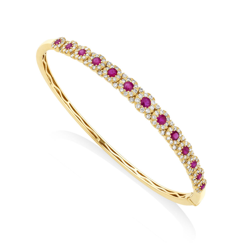 Gold ruby bangles with price sale