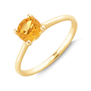 Ring with Citrine in 10kt Yellow Gold